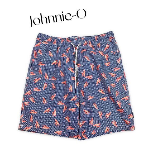 Johnnie-O Trunks Half Elastic Jr. Surf Shorts Boy's 16 Blue Surf Beach Vacation - Picture 1 of 9